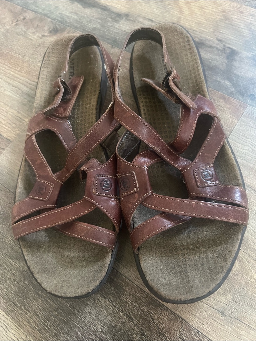 Merrell Brown Leather Strappy Women's Sandals